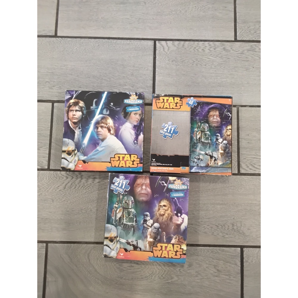 Star Wars Panorama Jigsaw Puzzle Set 211 Pieces Cardinal Industries‎ 3 Puzzles